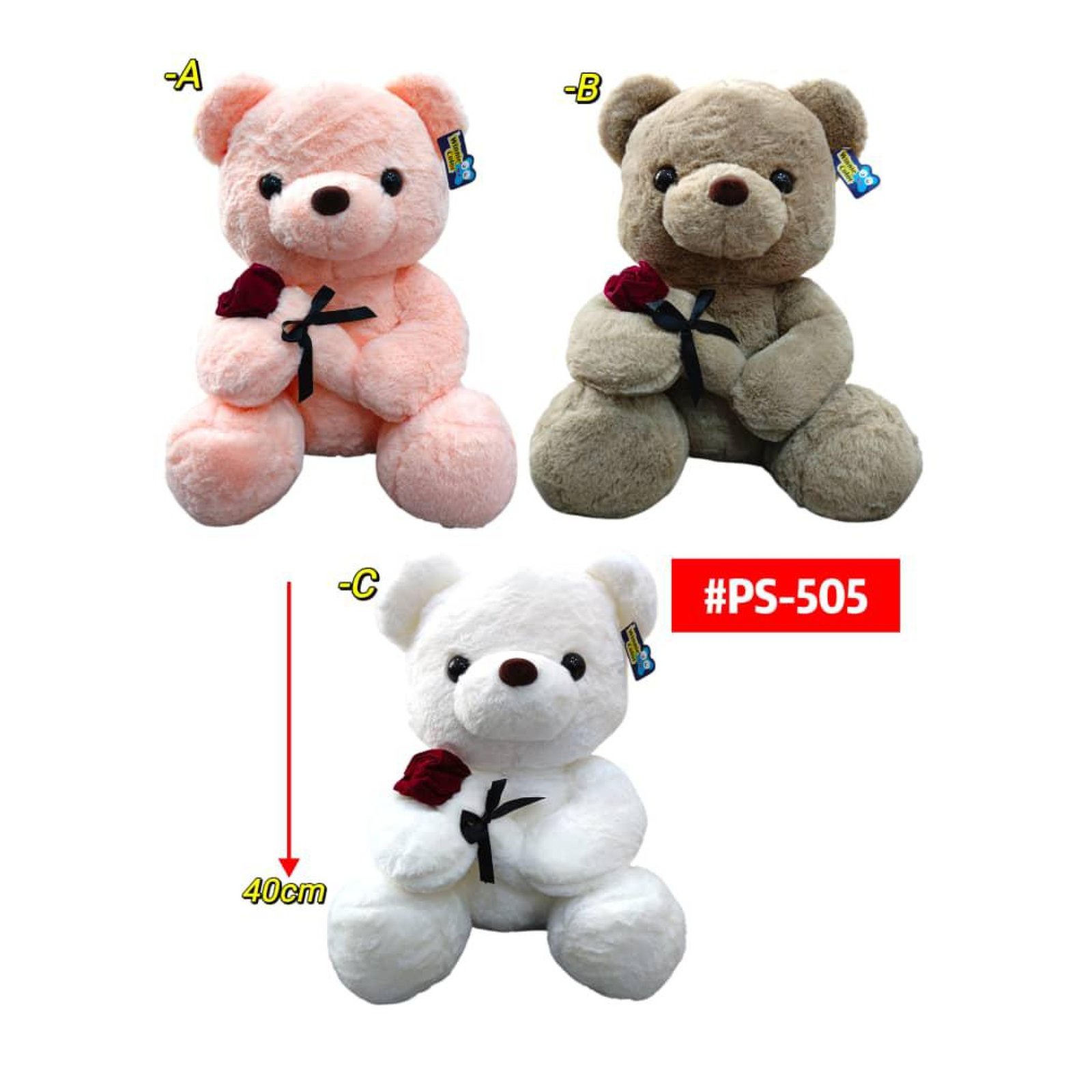 PELUCHE OSO CON ROSA PS-505 34.80$