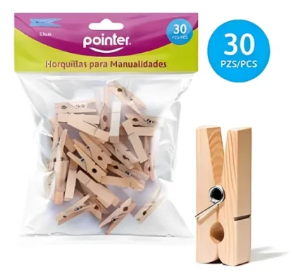 HORQUILLAS DE MADERA 30PZS POINTER