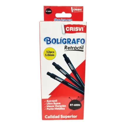 CAJA DE BOLIGRAFOS RETRACTIL 12 UND CRISVI