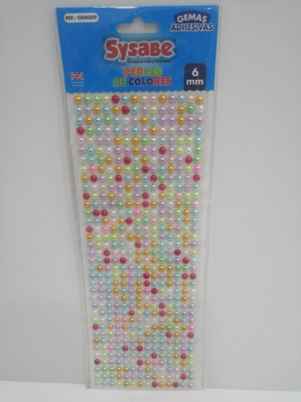 PERLAS DE COLORES ADHESIVAS 6MM SYSABE