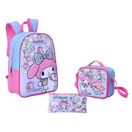SET MORRAL+ LONCHERA+ CARTUCHERA MELODY CAPI