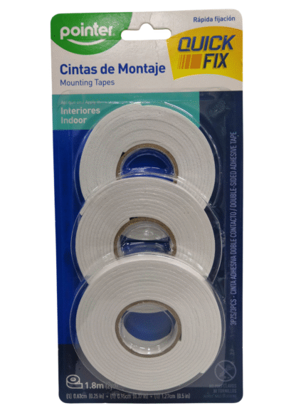 CINTA DOBLE CONTACTO BLISTER X3 ROLLOS POINTER